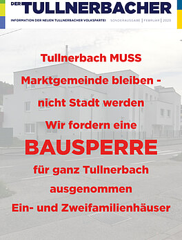 Der Tullnerbacher 2023 Sonderausgabe Baustopp